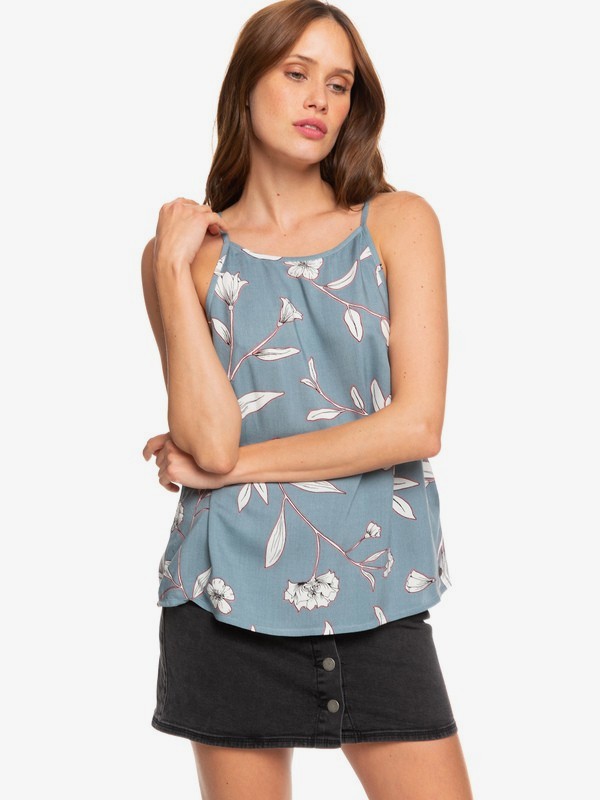 roxy, Italian Islands Strappy High Neck Top, TROOPER ALAPA (bln6) 0 Italian Islands Strappy High Neck Top Blue ERJWT03328 Roxy