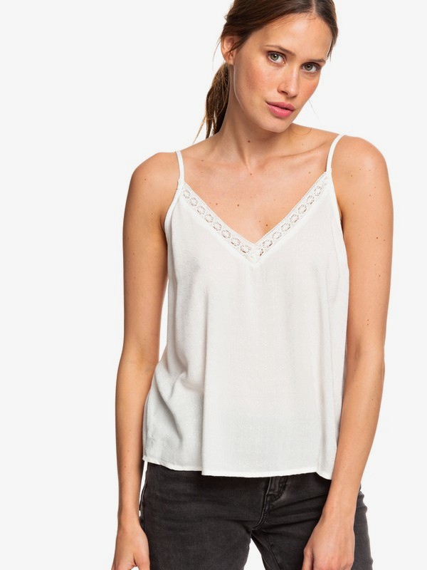 roxy, Positano Chill - Haut à bretelles pour Femme, SNOW WHITE (wbk0) 0 Positano Chill - Haut à bretelles pour Femme Blanc ERJWT03337 Roxy