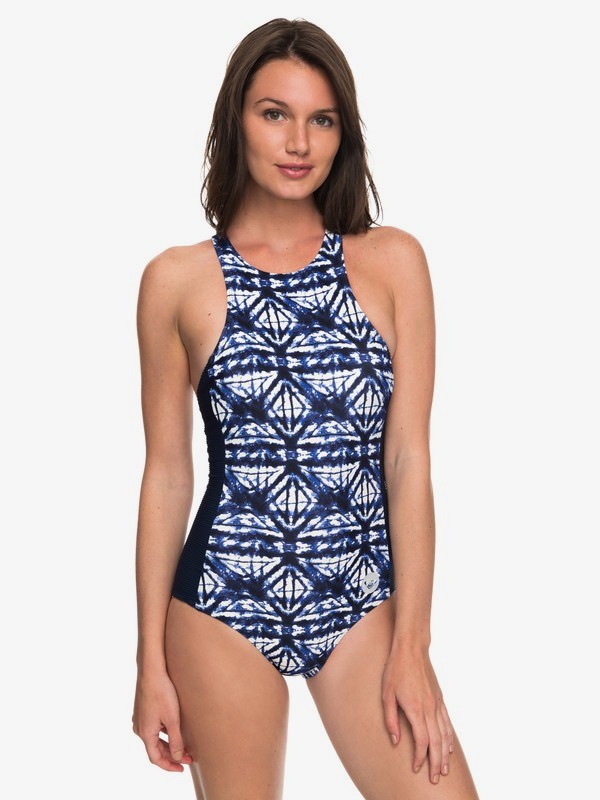 roxy, ROXY Fitness One-Piece Swimsuit, DRESS BLUES GEOMETRIC FEELING (btk8) 0 ROXY Fitness One-Piece Swimsuit Blue ERJX103110 Roxy