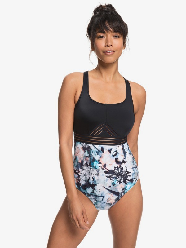 roxy, ROXY Fitness One-Piece Swimsuit, BACHELOR BUTTON WATER OF LOVE (bgz6) 0 ROXY Fitness One-Piece Swimsuit Blue ERJX103142 Roxy