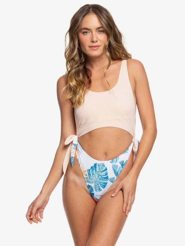 roxy, Summer Delight - One-Piece Swimsuit, BRIGHT WHITE MIDNIGHT PARADISE (wbb1) 0 Summer Delight - One-Piece Swimsuit White ERJX103186 Roxy