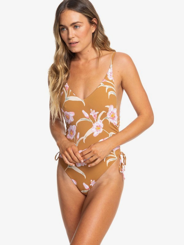 roxy, Printed Beach Classics - Maillot une pièce pour Femme, CHIPMUNK SWIM SURFIN LOVE (cmw7) 0 Printed Beach Classics - Maillot une pièce pour Femme Marron ERJX103194 Roxy