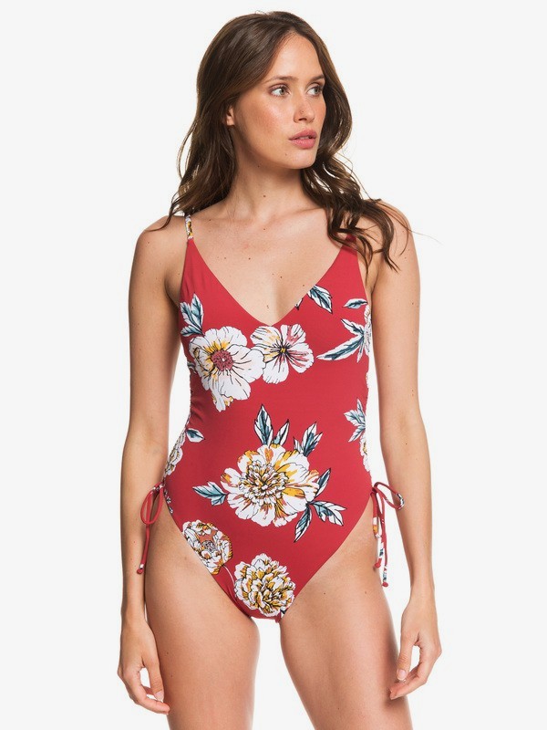roxy, Printed Beach Classics One-Piece Swimsuit, DEEP CLARET SWIM FULL SEPT (rqh7) 0 Printed Beach Classics One-Piece Swimsuit Red ERJX103194 Roxy
