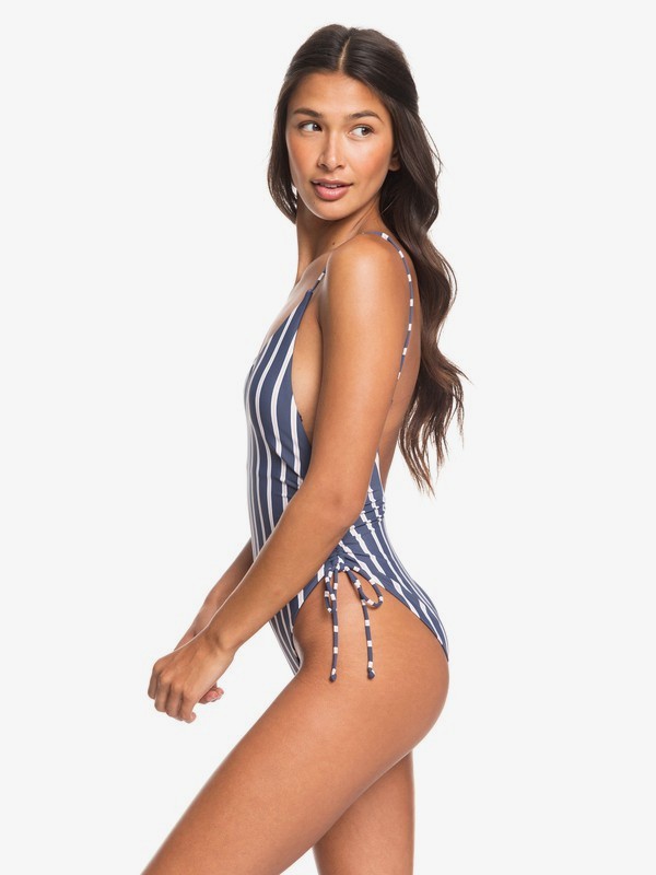 roxy, Printed Beach Classics One-Piece Swimsuit, EVENING SAND SPORTY STRIPES S (mez2) 0 Printed Beach Classics One-Piece Swimsuit Pink ERJX103250 Roxy
