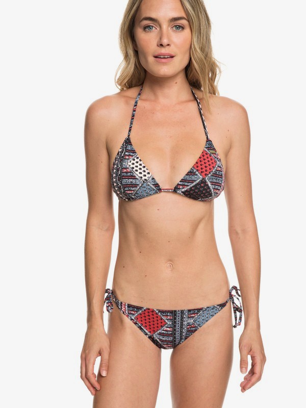 roxy, Romantic Senses - Ensemble de bikini Tiki Tri pour Femme, ANTHRACITE TROPICAL BAZAR (kvj1) 0 Romantic Senses - Ensemble de bikini Tiki Tri pour Femme Noir ERJX203341 Roxy