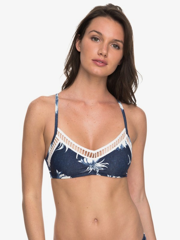 roxy, Hippy Hour Athletic Bikini Top, DRESS BLUE SWIM CADAQUES FLOWE (btk7) 0 Hippy Hour Athletic Bikini Top ERJX303548 Roxy
