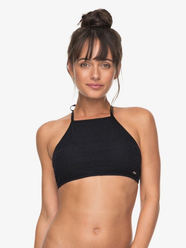 roxy, Surf Memory - Crop Bikini Top for Women, ANTHRACITE (kvj0) 0 Surf Memory - Crop Bikini Top for Women Black ERJX303592 Roxy