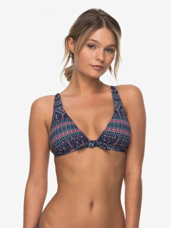 roxy, Sun, Surf And ROXY - Elongated Tri Bikini Top for Women, CHINA BLUE NEW MAIDEN SWIM (bnd5) 0 Sun, Surf And ROXY - Elongated Tri Bikini Top for Women Multicolor ERJX303596 Roxy