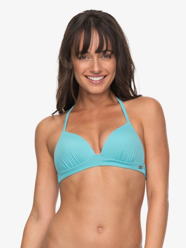 roxy, ROXY Essentials - Moulded Tri Bikini Top for Women, AQUARELLE (bzh0) 0 ROXY Essentials - Moulded Tri Bikini Top for Women Blue ERJX303612 Roxy