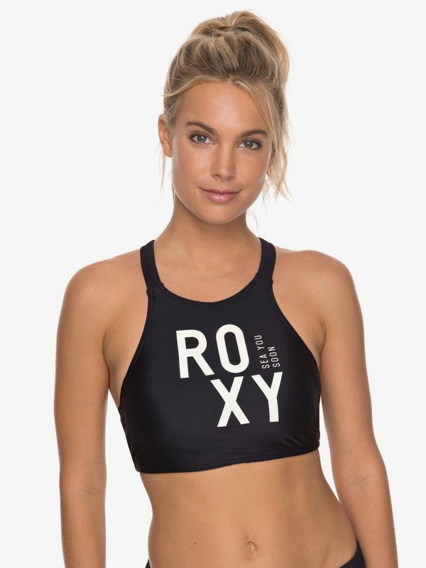 roxy, ROXY Fitness Bikini Top, ANTHRACITE (kvj0) 0 ROXY Fitness Bikini Top Black ERJX303623 Roxy