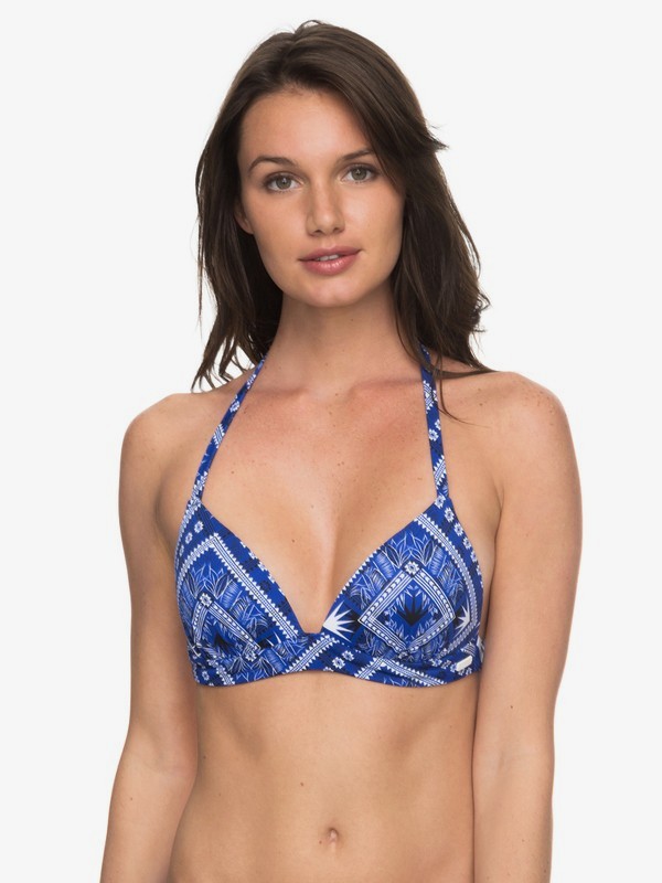 roxy, ROXY Essentials - Moulded Tri Bikini Top for Women, SURF THE WEB SPORT BANDANA (prm6) 0 ROXY Essentials - Moulded Tri Bikini Top for Women Blue ERJX303651 Roxy