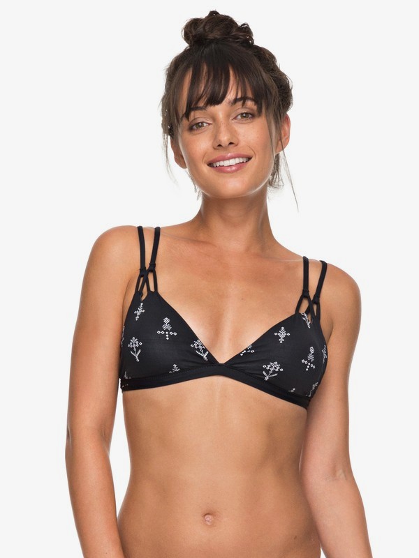 roxy, Softly Love Reversible Fixed Tri Bikini Top, ANTHRACITE SIMPLE AZAZ (kvj6) 0 Softly Love Reversible Fixed Tri Bikini Top Black ERJX303682 Roxy
