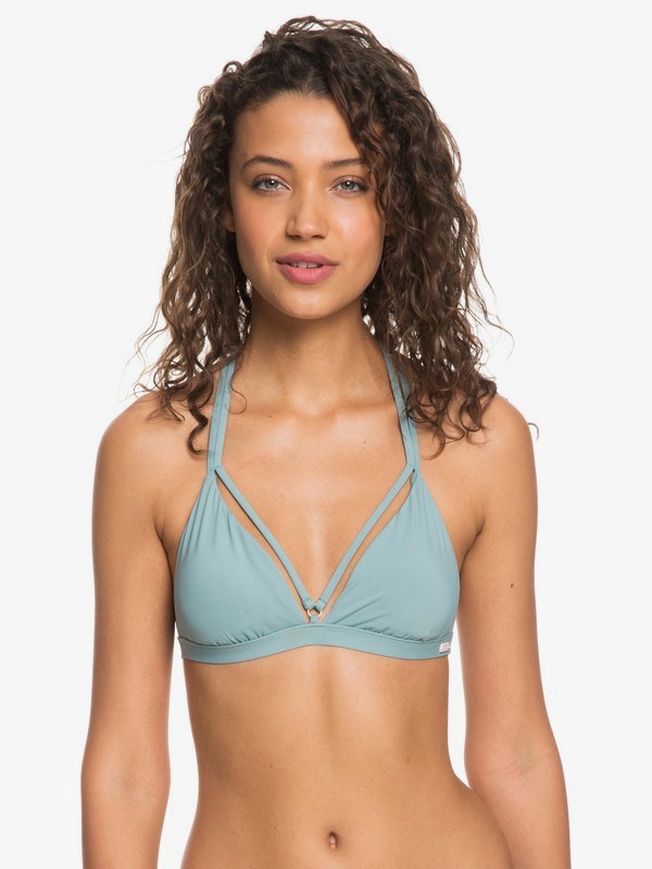 roxy, Softly Love Fixed Triangle Bikini Top, TRELLIS (bkw0) 0 Softly Love Fixed Triangle Bikini Top Blue ERJX303722 Roxy