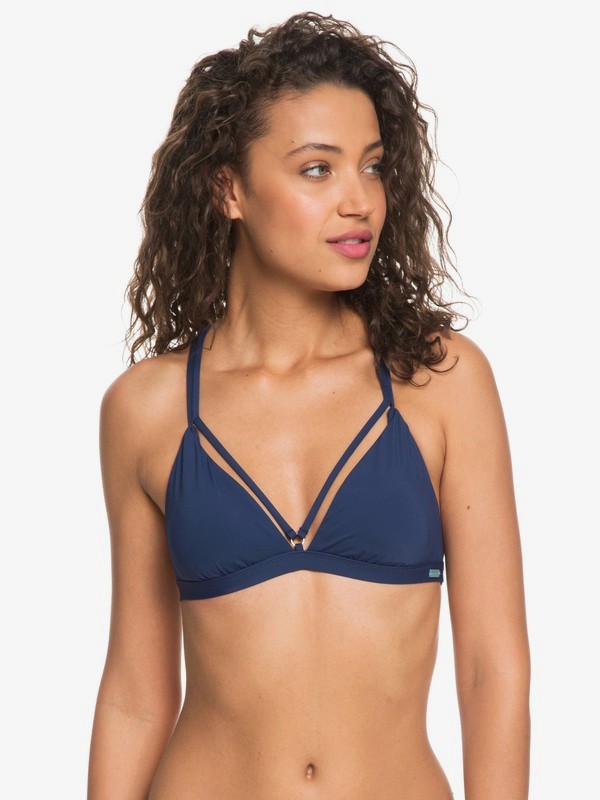 roxy, Softly Love Fixed Triangle Bikini Top, MEDIEVAL BLUE (bte0) 0 Softly Love Fixed Triangle Bikini Top Blue ERJX303722 Roxy
