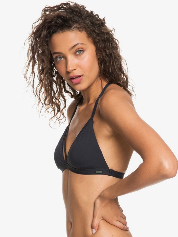 roxy, Softly Love Fixed Triangle Bikini Top, TRUE BLACK (kvj0) 0 Softly Love Fixed Triangle Bikini Top Black ERJX303722 Roxy