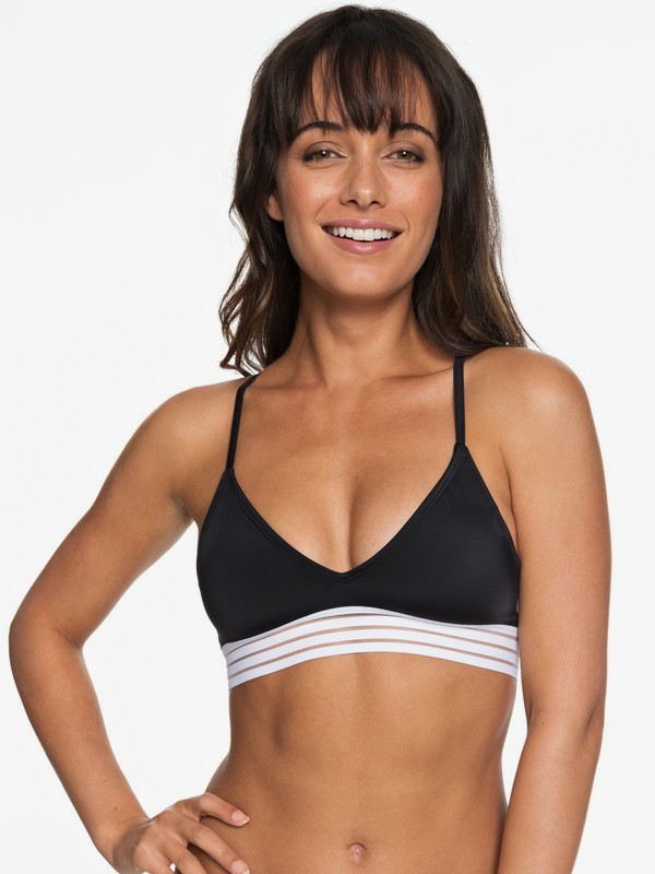 roxy, ROXY Fitness Athletic Tri Bikini Top, TRUE BLACK (kvj0) 0 ROXY Fitness Athletic Tri Bikini Top ERJX303748 Roxy
