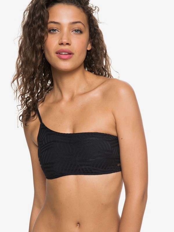 roxy, Island Of Gods Crop Top Bikini Top, TRUE BLACK (kvj0) 0 Island Of Gods Crop Top Bikini Top Black ERJX303800 Roxy