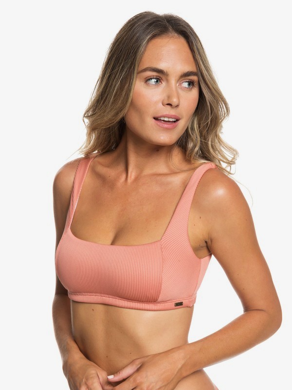 roxy, Uluwatu Waves Athletic Bra Bikini Top, DESERT SAND (mkt0) 0 Uluwatu Waves Athletic Bra Bikini Top Pink ERJX303802 Roxy