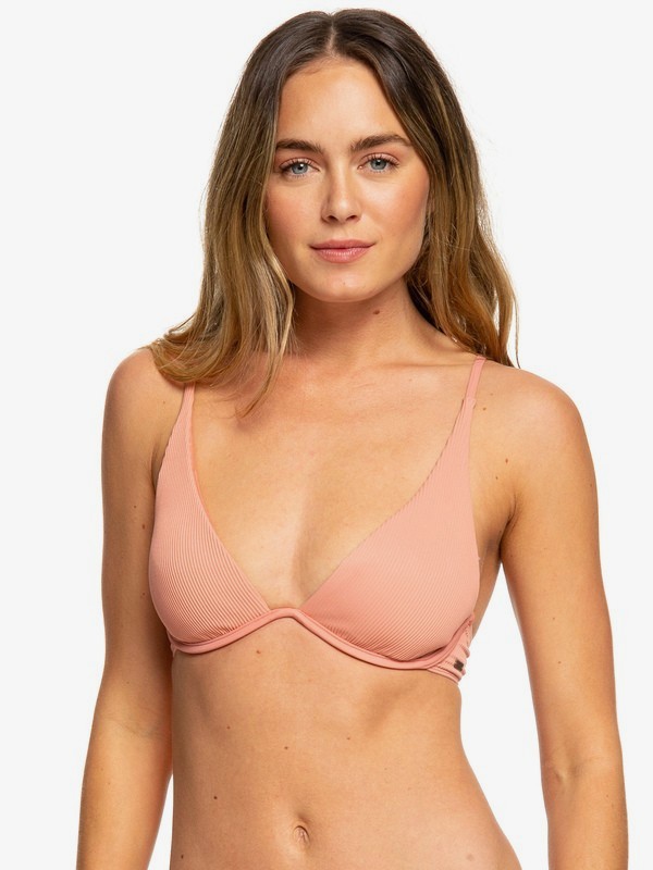 roxy, Uluwatu Waves Bra Bikini Top, DESERT SAND (mkt0) 0 Uluwatu Waves Bra Bikini Top Pink ERJX303804 Roxy