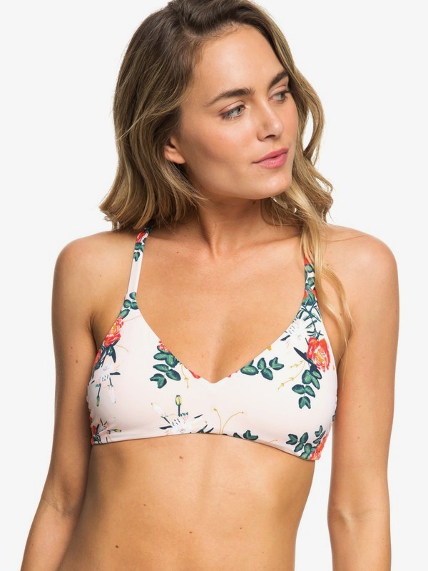 roxy, Beach Classics Reversible Fixed Triangle Bikini Top, CLOUD PINK GARDEN LILY SWIM (mcw6) 0 Beach Classics Reversible Fixed Triangle Bikini Top Pink ERJX303843 Roxy