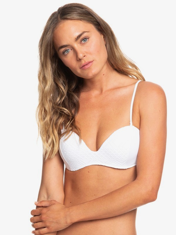 roxy, Garden Summers - Haut de bikini bandeau moulé à armatures pour Femme, BRIGHT WHITE (wbb0) 0 Garden Summers - Haut de bikini bandeau moulé à armatures pour Femme Blanc ERJX303849 Roxy