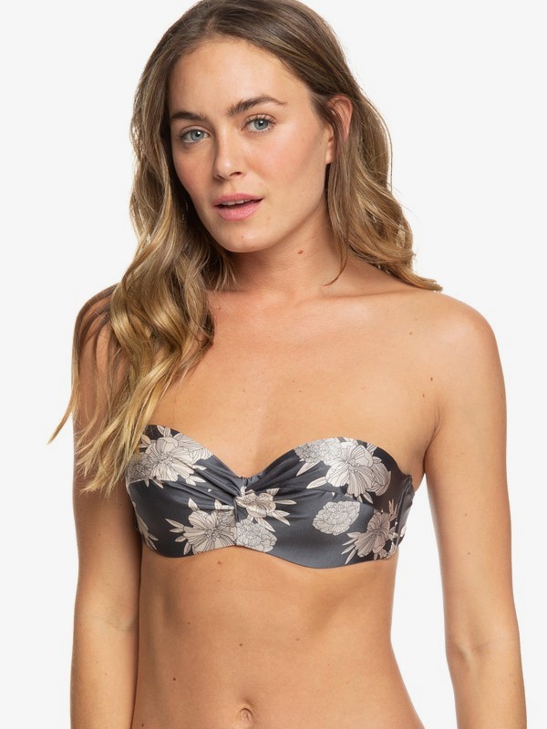 roxy, Romantic Senses - Voorgevormde Bandeau Bikinitop met Beugels voor Dames, TURBULENCE ROSE AND PEARLS SW (kym6) 0 Romantic Senses - Voorgevormde Bandeau Bikinitop met Beugels voor Dames Black ERJX303862 Roxy