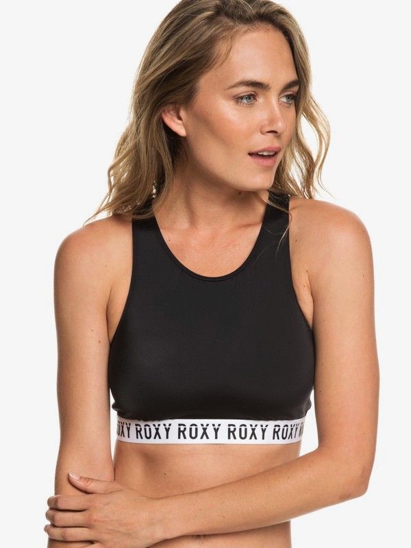 roxy, ROXY Fitness - Haut de bikini crop-top pour Femme, TRUE BLACK (kvj0) 0 ROXY Fitness - Haut de bikini crop-top pour Femme Noir ERJX303885 Roxy