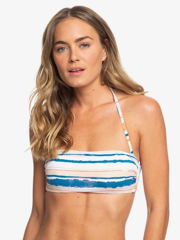 roxy, Beach Classics Underwired Bandeau Bikini Top, BRIGHT WHITE RIVER (wbb4) 0 Beach Classics Underwired Bandeau Bikini Top White ERJX303936 Roxy
