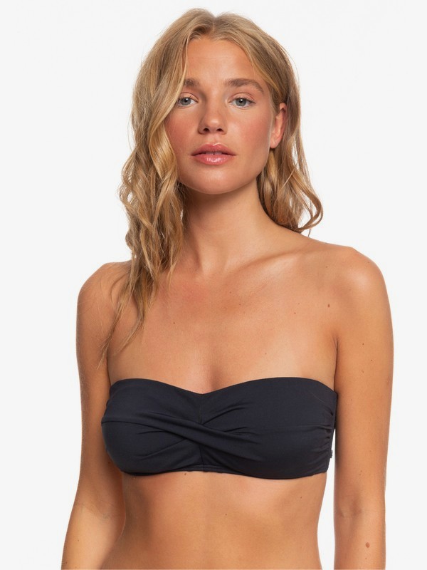 roxy, Beach Classics - Haut de bikini bandeau pour Femme, TRUE BLACK (kvj0) 0 Beach Classics - Haut de bikini bandeau pour Femme Noir ERJX303955 Roxy