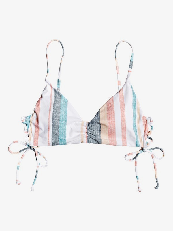 roxy, Printed Beach Classics Athletic Tri Bikini Top, BRIGHT WHITE S RETRO VERTICAL (wbb4) 0 Printed Beach Classics Athletic Tri Bikini Top White ERJX303965 Roxy
