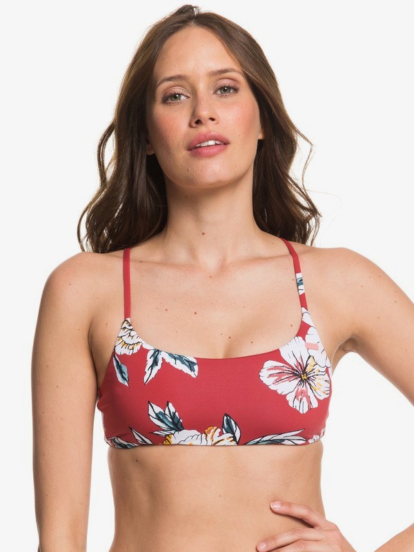 roxy, Printed Beach Classics Bralette Bikini Top, DEEP CLARET SWIM FULL SEPT (rqh7) 0 Printed Beach Classics Bralette Bikini Top Red ERJX303967 Roxy