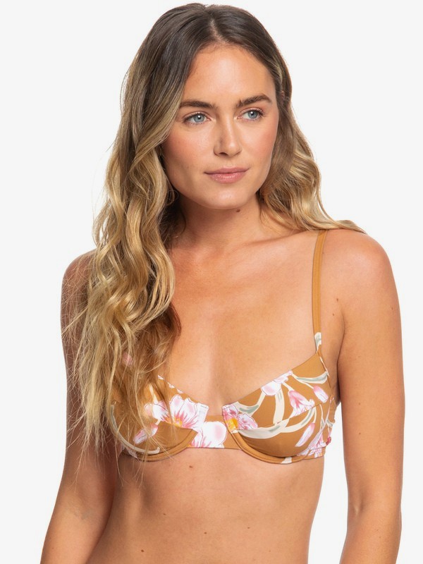 roxy, Printed Beach Classics Underwired Bra Bikini Top, CHIPMUNK SWIM SURFIN LOVE (cmw7) 0 Printed Beach Classics Underwired Bra Bikini Top Brown ERJX303968 Roxy