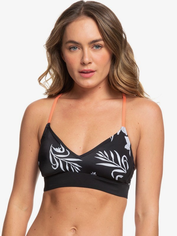 roxy, ROXY Fitness - Reggiseno Bikini Sportivo da Donna, TRUE BLACK S FULL BICOLYS (kvj2) 0 ROXY Fitness - Reggiseno Bikini Sportivo da Donna Black ERJX303975 Roxy