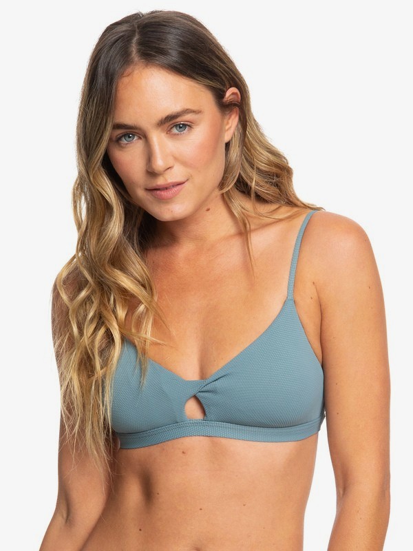 roxy, Seas The Day - Athletic Bralette Bikini Top, TROOPER (bln0) 0 Seas The Day - Athletic Bralette Bikini Top Blue ERJX303979 Roxy