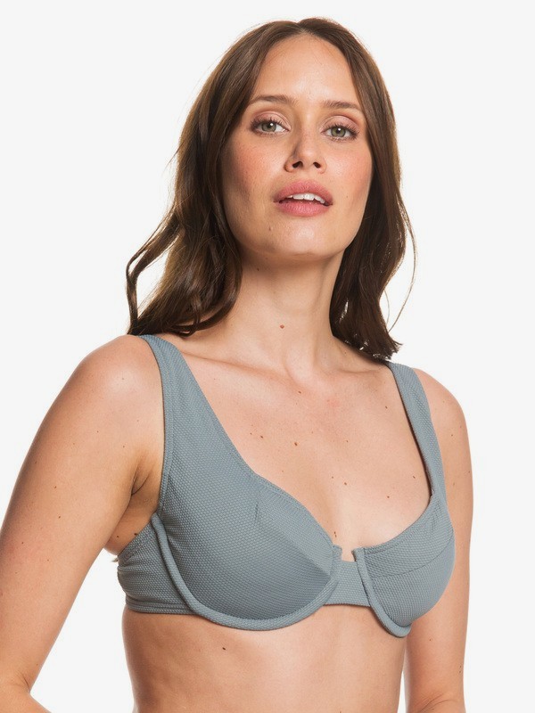 roxy, Seas The Day - D-Cup Underwired Bra Bikini Top, TROOPER (bln0) 0 Seas The Day - D-Cup Underwired Bra Bikini Top Blue ERJX303981 Roxy