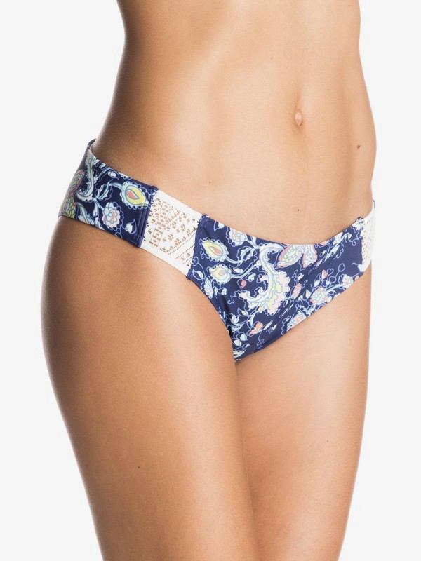 roxy, Flower Game Surfer Bikini Bottoms, PAISLEY SONG COMBO SAILOR BLUE (bsq6) 0 Flower Game Surfer Bikini Bottoms ERJX403076 Roxy