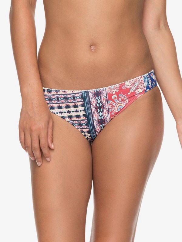 roxy, Bohemian Vibes Scooter Bikini Bottoms, MARSHMALLOW SWIM VERTICAL FLOW (xwbr) 0 Bohemian Vibes Scooter Bikini Bottoms White ERJX403583 Roxy