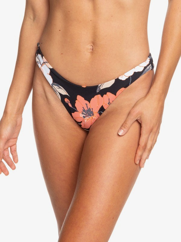 roxy, Beach Classics Reversible High Leg Bikini Bottoms, ANTHRACITE S NEW FLOWERS (kvj7) 0 Beach Classics Reversible High Leg Bikini Bottoms Black ERJX403688 Roxy