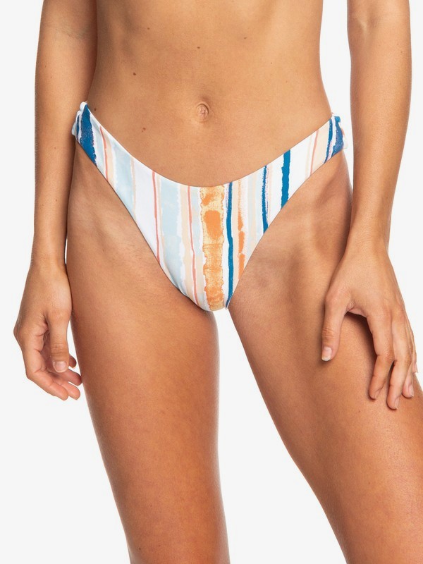 roxy, Beach Classics Reversible High Leg Bikini Bottoms, BRIGHT WHITE RIVER (wbb4) 0 Beach Classics Reversible High Leg Bikini Bottoms White ERJX403688 Roxy