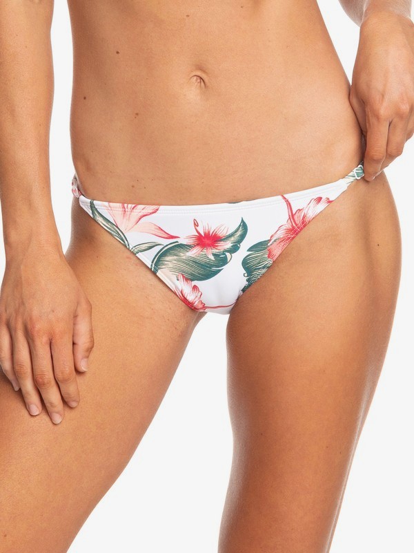 roxy, Dreaming Day Moderate Bikini Bottoms, BRIGHT WHITE TROPICAL LOVE SML (wbb6) 0 Dreaming Day Moderate Bikini Bottoms White ERJX403706 Roxy