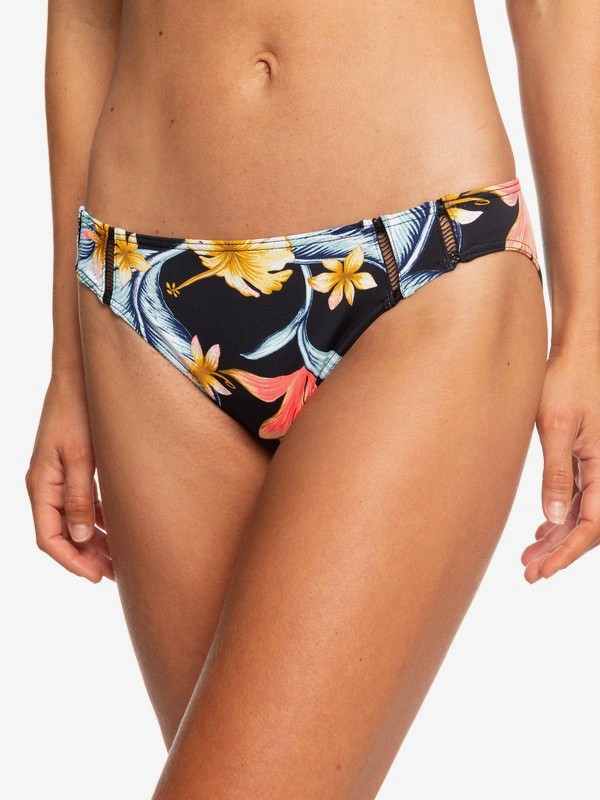 roxy, Dreaming Day Full Bikini Bottoms, ANTHRACITE TROPICAL LOVE S (kvj6) 0 Dreaming Day Full Bikini Bottoms Black ERJX403708 Roxy