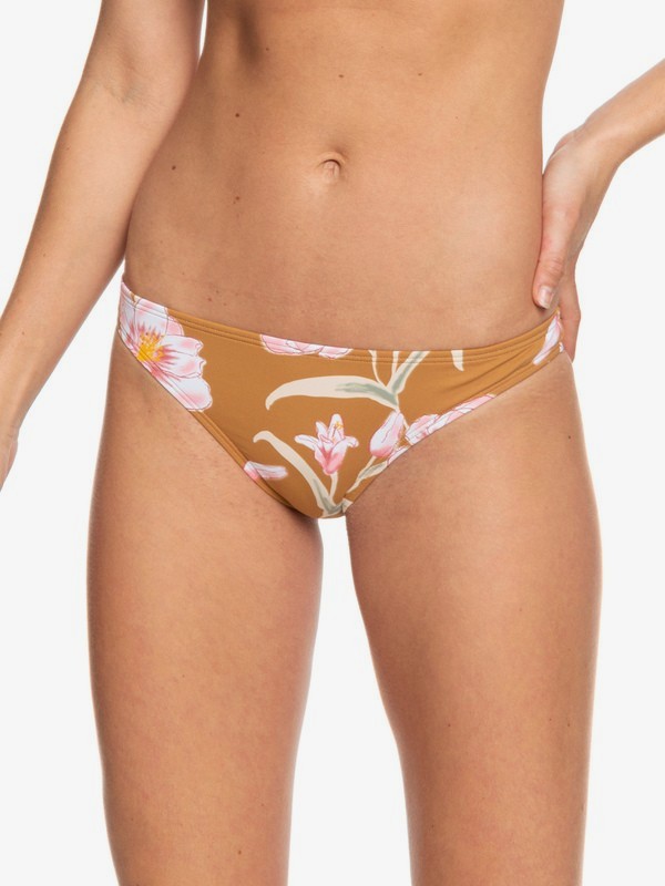 roxy, Printed Beach Classics Moderate Bikini Bottoms, CHIPMUNK SWIM SURFIN LOVE (cmw7) 0 Printed Beach Classics Moderate Bikini Bottoms Brown ERJX403782 Roxy