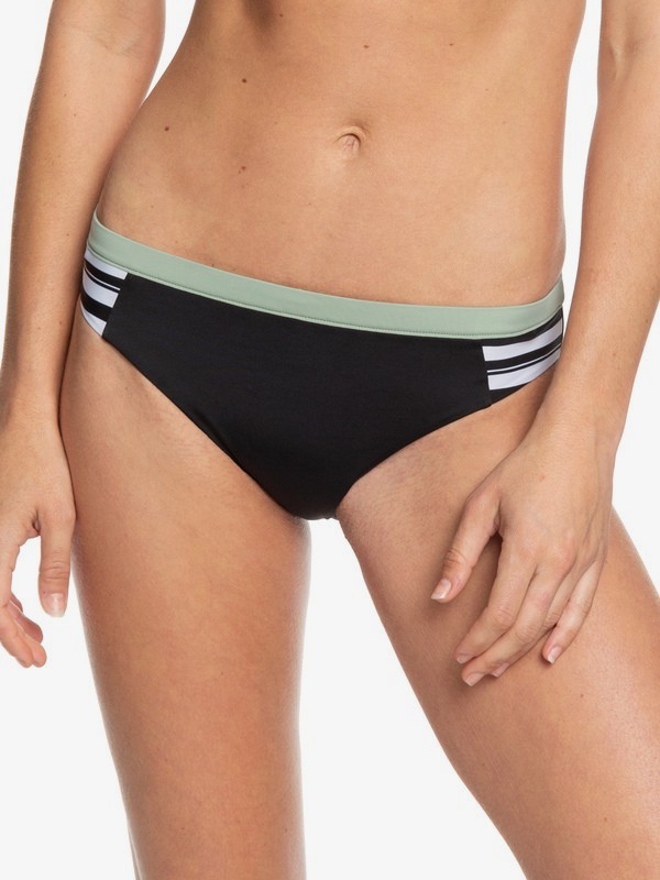 roxy, ROXY Fitness - Bas de bikini couvrance maxi pour Femme, TRUE BLACK BEETLE STRIPES (kvj5) 0 ROXY Fitness - Bas de bikini couvrance maxi pour Femme Noir ERJX403789 Roxy