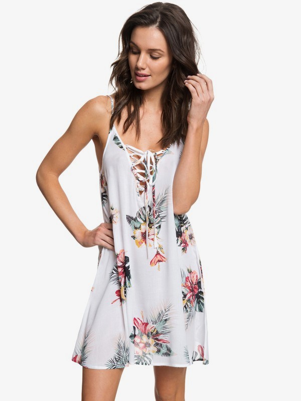 roxy, Softly Love Strappy Dress, BRIGHT WHITE TROPICAL NIGHTS (wbb9) 0 Softly Love Strappy Dress White ERJX603133 Roxy