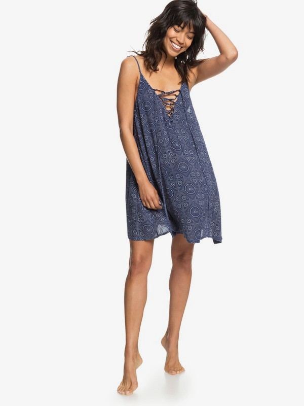 roxy, Softly Love - Träger-Strandkleid für Frauen, MED BLUE SHIBORI NIGHTS SW (bte2) 0 Softly Love - Träger-Strandkleid für Frauen Blau ERJX603138 Roxy