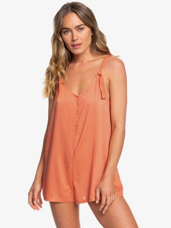 roxy, Cutty Heart Strappy Romper, CARNELIAN (nkw0) 0 Cutty Heart Strappy Romper Orange ERJX603149 Roxy