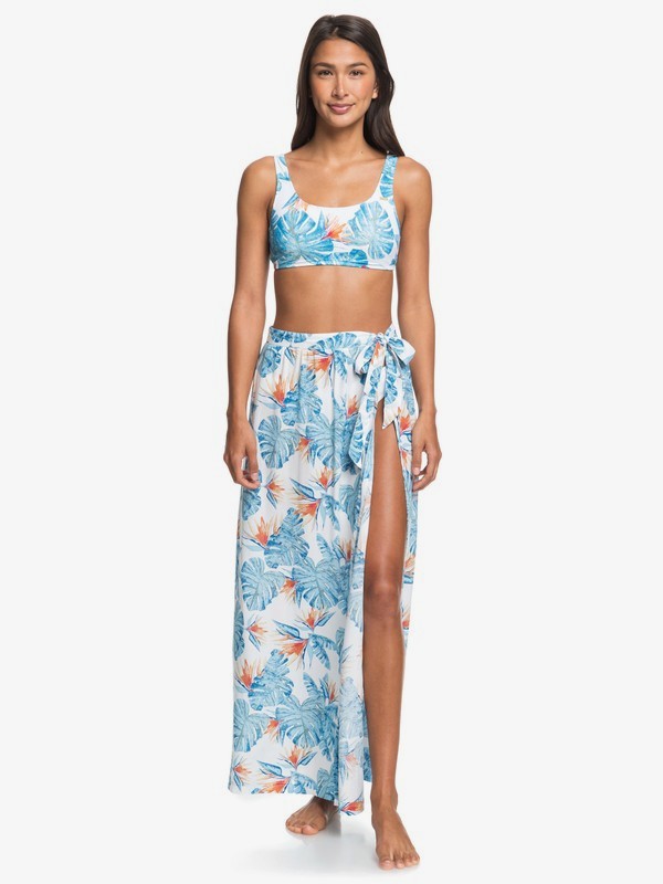 roxy, Free As Waves Maxi Wrap Skirt, BRIGHT WHITE MIDNIGHT PARADISE (wbb1) 0 Free As Waves Maxi Wrap Skirt White ERJX603152 Roxy