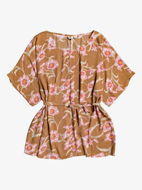 roxy, Loia Bay Loose Beach Dress, CHIPMUNK SWIM SURFIN LOVE (cmw7) 0 Loia Bay Loose Beach Dress Brown ERJX603171 Roxy