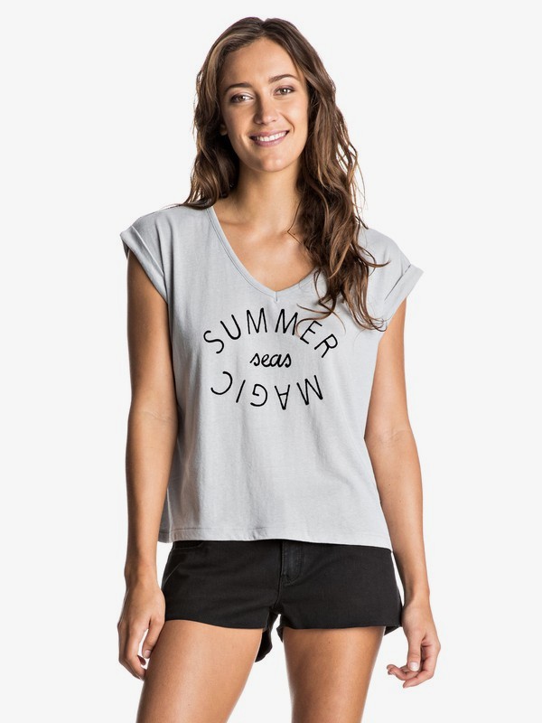roxy, Guerrero Locals Dreamer - Cuffed Sleeve T-Shirt, HERITAGE HEATHER (sgrh) 0 Guerrero Locals Dreamer - Cuffed Sleeve T-Shirt Grey ERJZT03830 Roxy