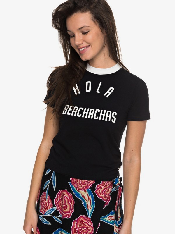 VOLCANO SENSE HOLA BEACHACHAS ERJZT04136 0 Volcano Sense Hola Beachachas High Neck Tee ERJZT04136 Roxy